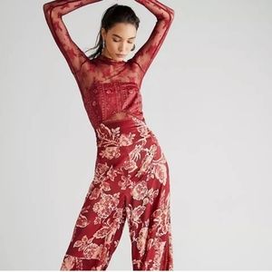 NWT Free People Jumpsuit juliet -2 Piece Floral Jumpsuit (no sheer top) …